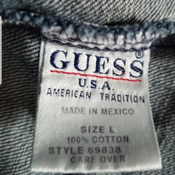SOLD! Guess Vintage Authentic Original Jean Jacket 100% Cotton Women's Size L - Picture 13 of 15
